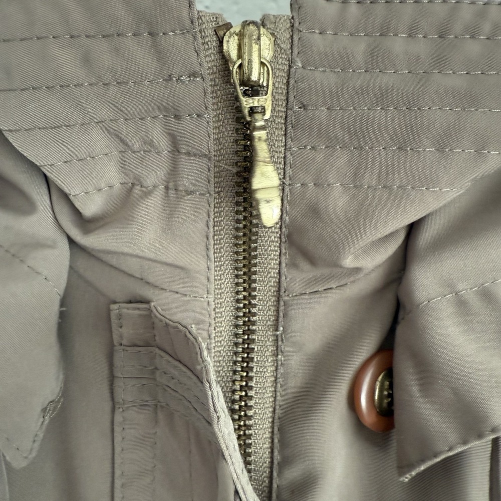 Vintage Carlo Briani Men's Medium Taupe Tan Brown Hooded Raincoat Jacket - Picture 10 of 12